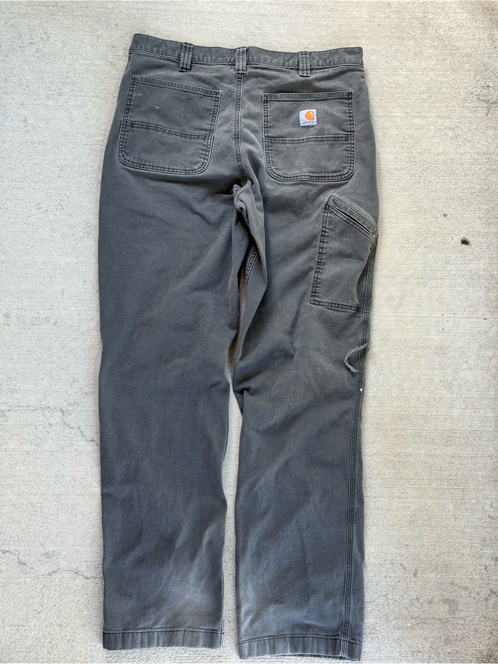Carhartt Men's Dark Gray Cargo Work Pants with Tool Pocket